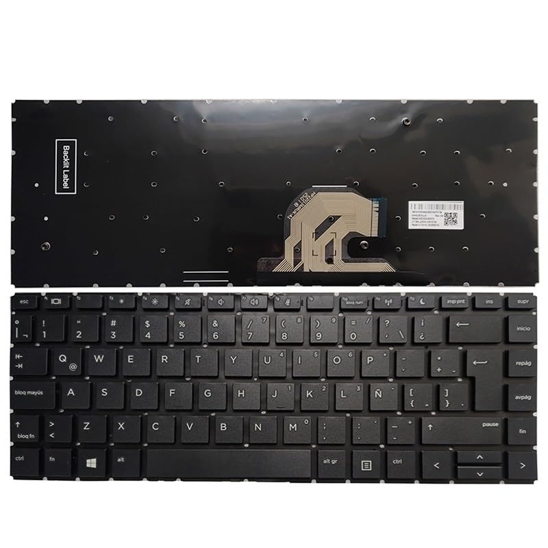 Clavier noir HP ProBook 440 G6 pour remplacer une touche cassée sur PC portable