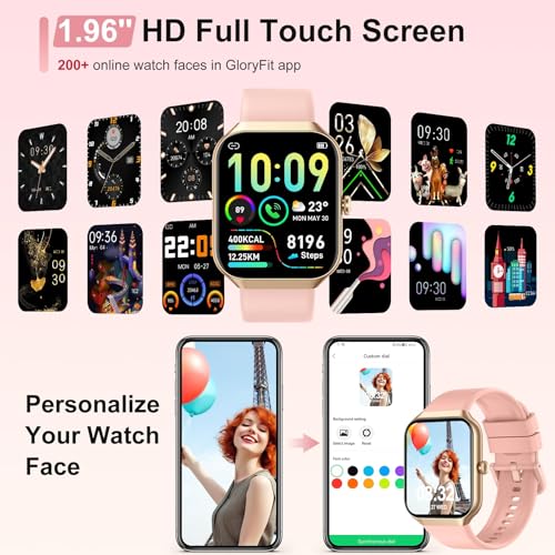 Image of Jugeman Smart Watch for Women, 1.96 inch HD Smartwatch (Answer /Make Call) with Heart Rate /Sleep Monitor /Pedometer Fitness Watch 113+ Sport Modes, IP68 Waterproof Activity Tracker for Android iOS