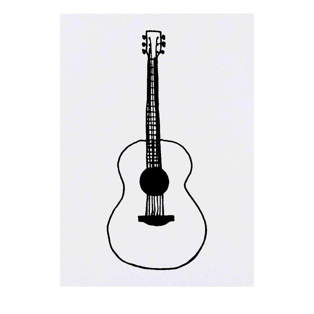 Azeeda 'Acoustic Guitar' Temporary Tattoo - Water Resistant, Skin-Safe, Non-Toxic Transfer (TO00023939)