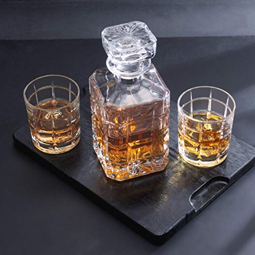 KANARS Whisky Karaffe und Gläser Set, 800 ml Whiskey Dekanter mit 4x 300 ml Gläser, Bleifrei Kristallgläser, 5-teiliges… – Bild 5
