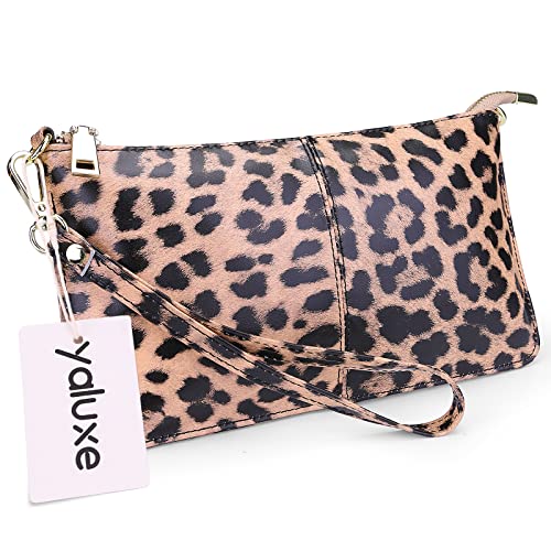 YALUXE Genuine Leather Wristlet Handbags Purses Cell Phone Pocket Clutch Wallet Crossbody Bags for Women2