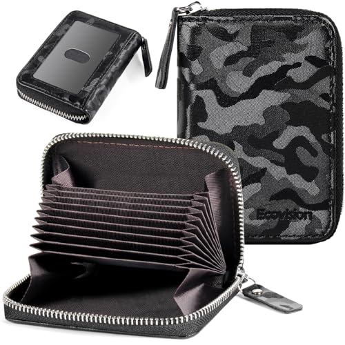 Image of Credit Card Wallet, RFID Card Case Wallet, Zipper Card Cases Holder for Men Women, RFID Blocking, KeyChain Wallet, Compact Size Card Organizer Case for Women