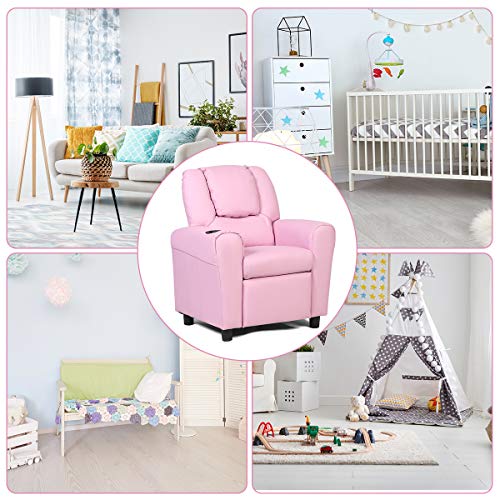 image for Costzon Kids Recliner Chair with Cup Holder, Toddler Room Furniture Ch