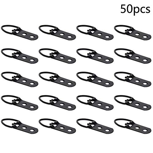 Image of Aicosineg D Ring Picture Hangers 53mm x 15mm Hardware Assortment Kit for Hanging Clock Paintings Home Decoration Picture Frame Artwork Creative Photo Hanging Solutions Black Tone 50pcs