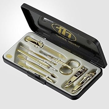 three seven manicure set gold