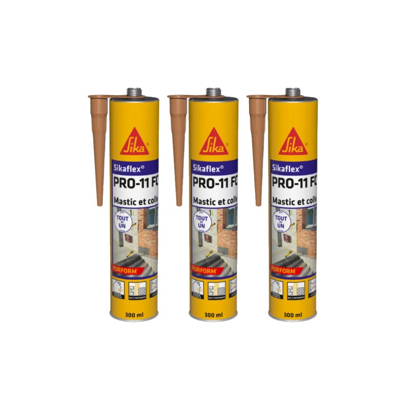 Lot de 3 mastics colles SIKA Sikaflex PRO 11 FC Purform - Beige - 300ml