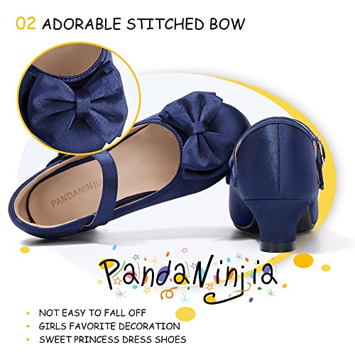 Image of PANDNAINJIA Girls Dress Shoes Toddler Heels Mary Jane Pumps
