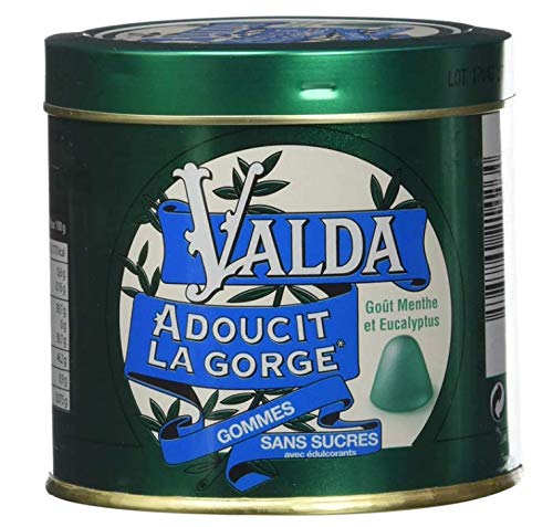 Valda - Gomas sin azúcares, sabor menta eucalipto, 160 g, lote de 2 cajas