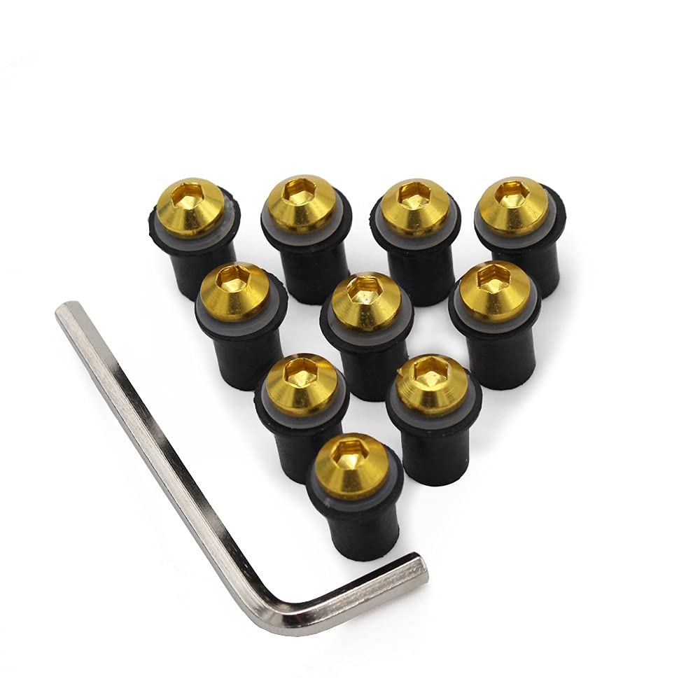 Amazon.com: Gold Motorcycle Windshield Bolts for Kawasaki ZX6R