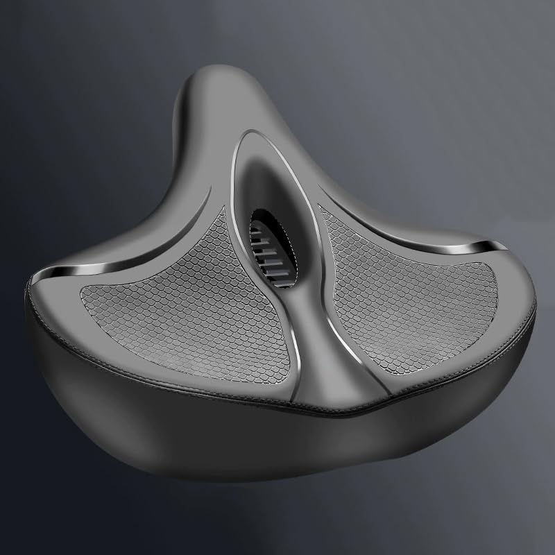 【Design traspirante】: Abbiamo progettato delle fessure di ventilazione al centro della superficie della seduta per garantire che l'aria possa fluire tra la seduta e il corpo umano durante la guida, ottenendo un'adeguata ventilazione e scarico per ridurre il senso di soffocamento e il disagio. Abbiamo posizionato delle sfere ammortizzanti nella parte inferiore della seduta, che possono rispondere in modo flessibile alle forze d'impatto provenienti da diverse direzioni.