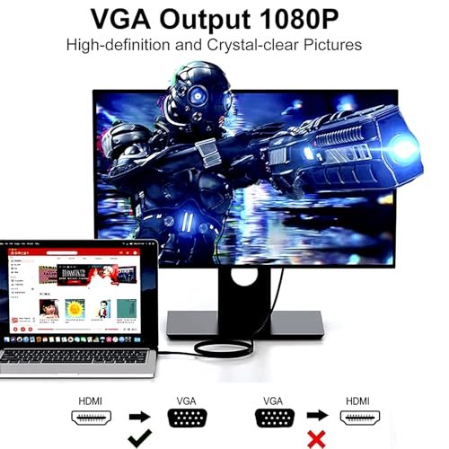 Cable HDMI a VGA de 75 pies con IC activo para conectar PC a monitor 6