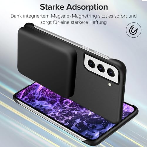 Coque Samsung S22 5G anti-trace et mate à compartiment MagSafe
