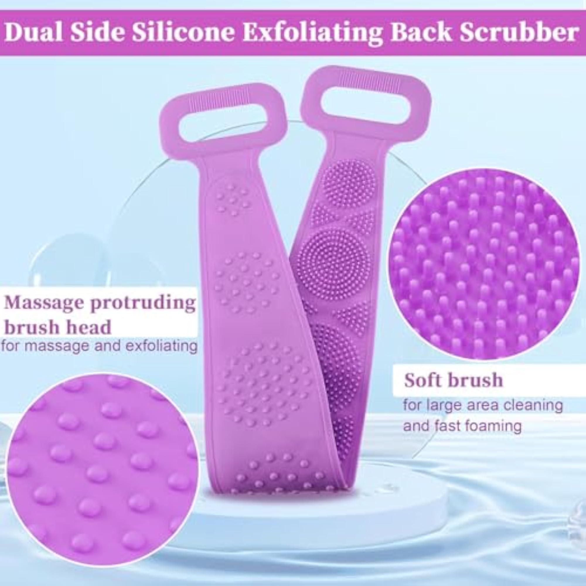 Silicone Back Scrubber for Shower, Exfoliating Body Washer