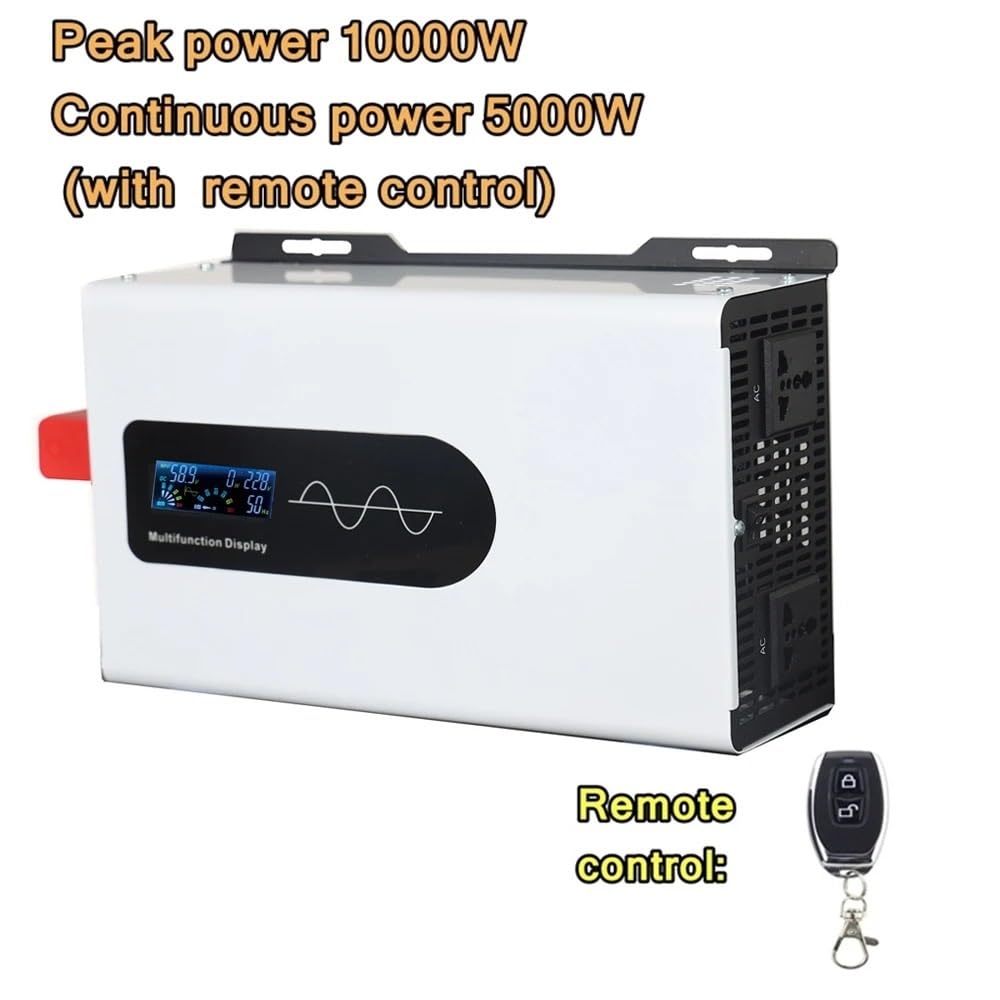 Inversor Solar Onda Sinusoidal Pura 10 KW 6600 W para Sistemas Fuera Red CC 12 V/24 V/36 V/48 V/60 V/72 V/96 V A CA 110 V/220 V 60 Hz 50 Hz Inversor(12V,220-230V (60Hz),10000W Remote)