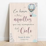 Deseografico | Cartel Seres Queridos Personalizado | Cartel Boda, Comunión, Bautizo, personalizado sobre cartón pluma. Tamaño 30x40cm.