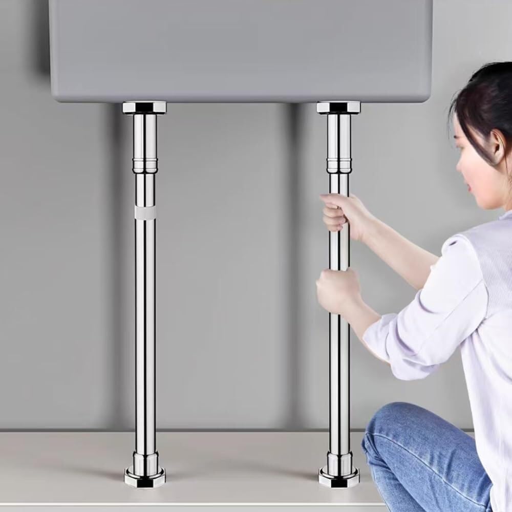 Regulowane nogi, teleskopowe nogi do zlewu, wsporniki podblatowe do zlewu, pręt podtrzymujący zlew kuchenny, nóżka meblowa bez wiertła(H 50 80cm/20" 32")