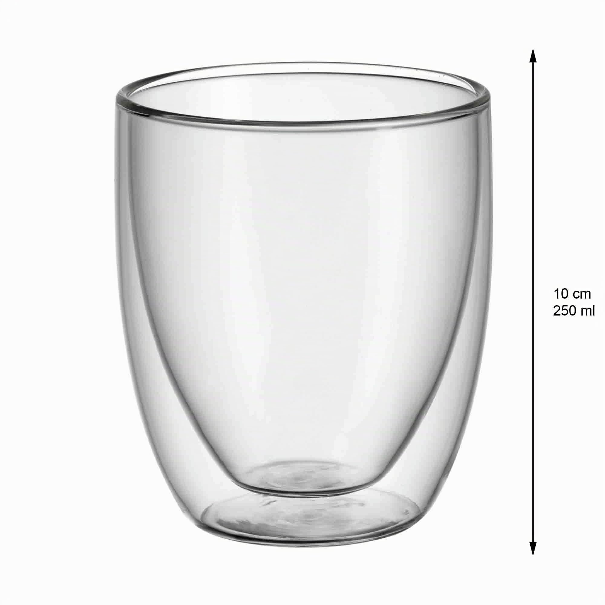 WMF Kult - Set di 6 bicchieri da cappuccino a doppia parete, 250 ml, effetto fluttuante, calici termici, bicchieri da tè resistenti al calore, bicchieri da caffè