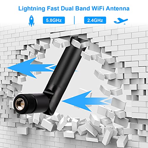 Nelawya WiFi Antenna 6dBi SMA Male Dualband 2.4GHz 5.8Ghz MIMO Antenna for WiFi Router, PC Desktop, USB Adapter, PCI-E Cards, FPV, Wireless Range Extender - Image 3