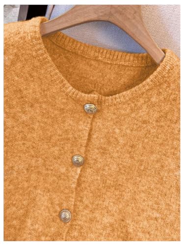 Image of RoseSeek Women's Button Down Sweater Vest Sleeveless Crewneck Knit Outerwear Old Money Knitwear