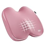 Skechers Seat Cushion, Ergonomic Memory Foam Cushion for Long Sitting Hours on Office & Home Chair, Car Seat Cushion for Sciatica, Coccyx Cushion,Pink