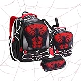 Generico Kit Escolar Mochila Infantil Masculino Escolar de Costas Lancheira Mais Estojo (Vermelho Be a Hero)