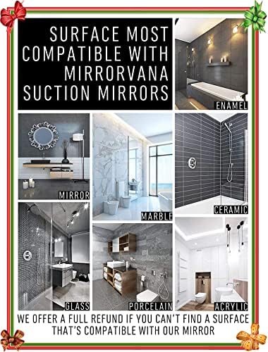 Mirrorvana Flexible Fogless Shower Mirror for Shaving with Height Adjustable Gooseneck, 360° Swivel and Upgraded Suction, Shatterproof 16cm x 16 cm (6.3" x 6.3") Surface