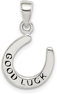 Colar de prata esterlina 925 esmaltado boa sorte cavalo sapato pingente pingente pingente chifre italiano joias finas para mulheres presentes para ela, Prata esterlina