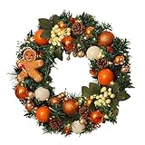 Photo Gallery 40cm ghirlanda natalizia estetica, ghirlande natalizie per porta d ingresso, calde decorazioni invernali con fili luci led, resistenti sbiadimento e realistiche, per interni ed esterni, ingresso Photo Gallery 40cm ghirlanda natalizia estetica, ghirlande natalizie per porta d ingresso, calde decorazioni invernali con fili luci led, resistenti sbiadimento e realistiche, per interni ed esterni, ingresso