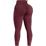 Lederleggings Damen Gym Leggings Frauen Mode hohe Taille Sport Fitness Bogen Nicht positioniert Druck Yoga-Hosen Jogginghose Thermostrumpfhosen für Damen Rot,L