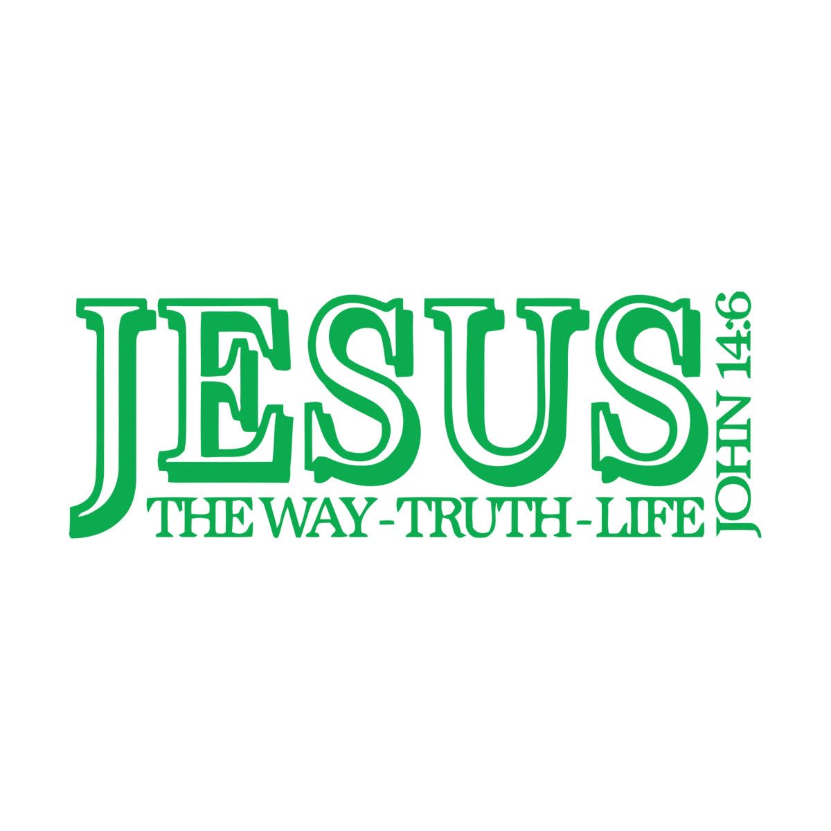 Vinyl Wall Decals Christian Bible Verses Jesus Truth Life Jesus Religion Prayer Christian Life 23x64.4cm Art Decoration Small Green