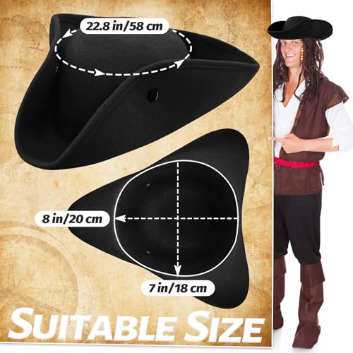 image for Xeehwb Pirate Hat for Men Women,Pirate Costume Accessories Hat,Colonia