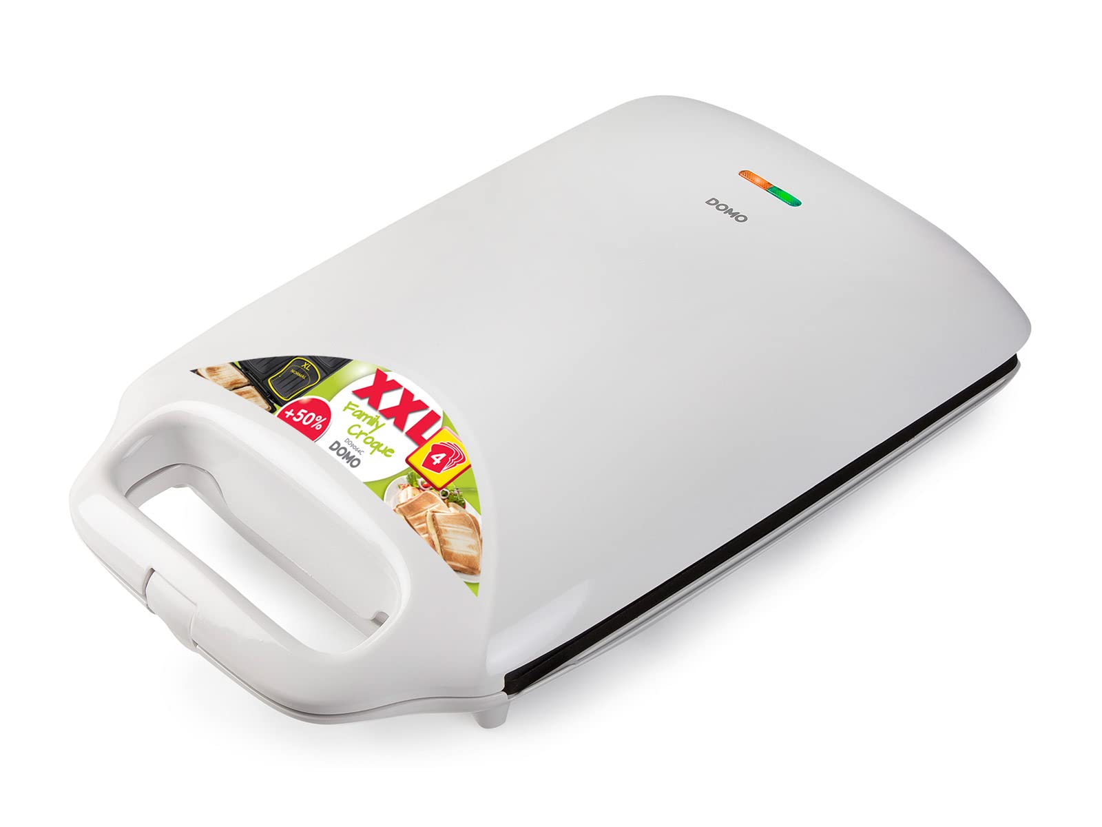 Domo XXL Familien Sandwichmaker 4er Toaster in Muschelform 27 x 32 cm, 1800Watt