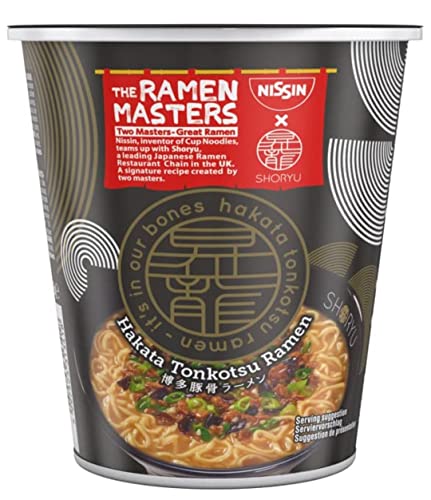 NISSIN Foods The Ramen Masters - Hakata Tonkotsu 1er Pack Original japanisches Rezept als Instant-Nudelsuppe Restaurantgeschmack im Becher (72 g)