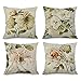 OCEON Fundas de cojín de 18 x 18, Juego de 4, Fundas de cojín cuadradas de Flores, Fundas de Almohada Decorativas Modernas Florales Amarillas y Grises para sofá, Dormitorio, Coche