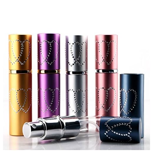 Blackr 6 pcs 10 ml très Joli Cœur Motif Portable Parfum Atomiseur rechargeable Bouteille