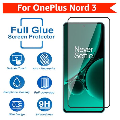 Image of POPIO Military-Grade Gorilla Tempered Glass For OnePlus Nord 3 | 9H Hardness, Edge-to-Edge, Bubble-Free