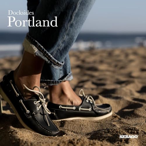 Image of Sebago Portland Boat Shoes - Full-Grain Leather Moccasins, Handsewn with Leather Sock Lining and Non-Marking, Slip-Resistant Sipped Rubber Outsoles