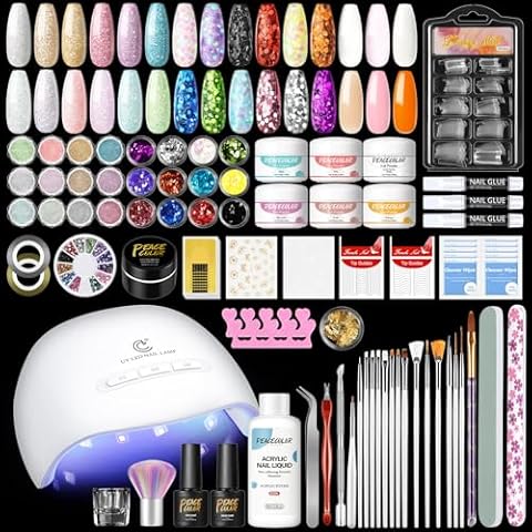 PEACECOLOR Acrylic Nail Kit with Lamp Cover
