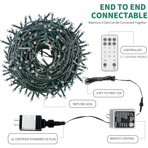 MZD8391 105FT 300LED Color Changing Christmas Light, Christmas Tree Lights - image 2