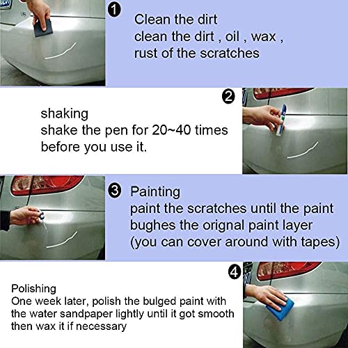 Image of Car Scratch Remover Touch Up Paint Pen Automotive Car Paint Pen 2 In 1 Car Paint Scratch Repair for Deep Scratches Special-Purpose Car Paint (Red)
