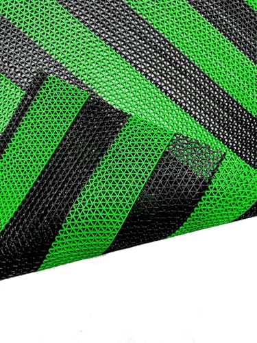 Image of EcoDeco Double Colour Anti Skid & Multipurpose /Bathroom Mat /Shower Mat /Carpet /Rugs /Rainmat /Swimming Pool Mat|Waterproof Doormat for Indoor /Outdoor Home Office Entrance (Green-Black, 2x20 Ft)