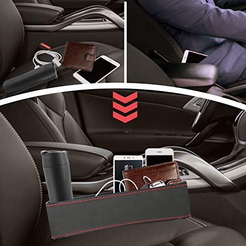 Jeteven Car Seat Gap Filler, 2 Pack Multifunctional Car Seat Organizer, Console Side Pocket Storage Box with Cup Holder, Upgraded Organizer Between Front Seats for Cellphones, Wallets - Thumbnail 7