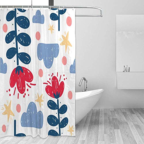 Rideau de douche grand format fleuri pour baignoire élégante - 5