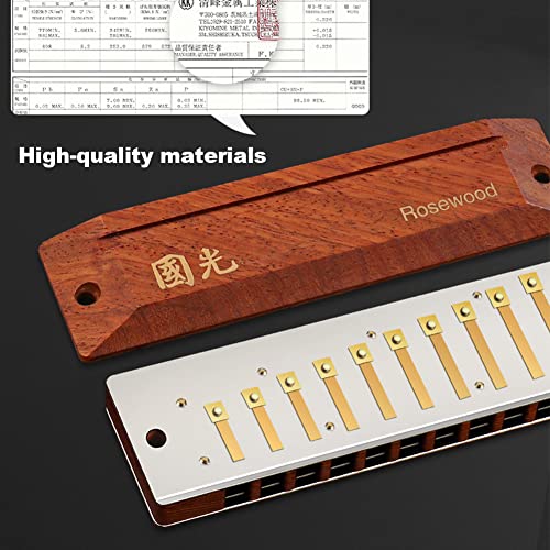 Rosewood Harmonica 10-Hole Professional Performance-Grade Tone Organ in C Key Harp 1002723Mm Adult/Student/Gift - Les Beatles, Paul McCartney, John Lennon, RIngo Starr, George Harrison Rosewood Harmonica 10-Hole Professional Performance-Grade Tone Organ in C Key Harp 1002723Mm Adult/Student/Gift – Image 3