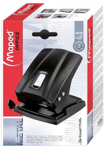 Perfurador 40/45 Folhas, Maped, Essentials Metal, 404411, Preto