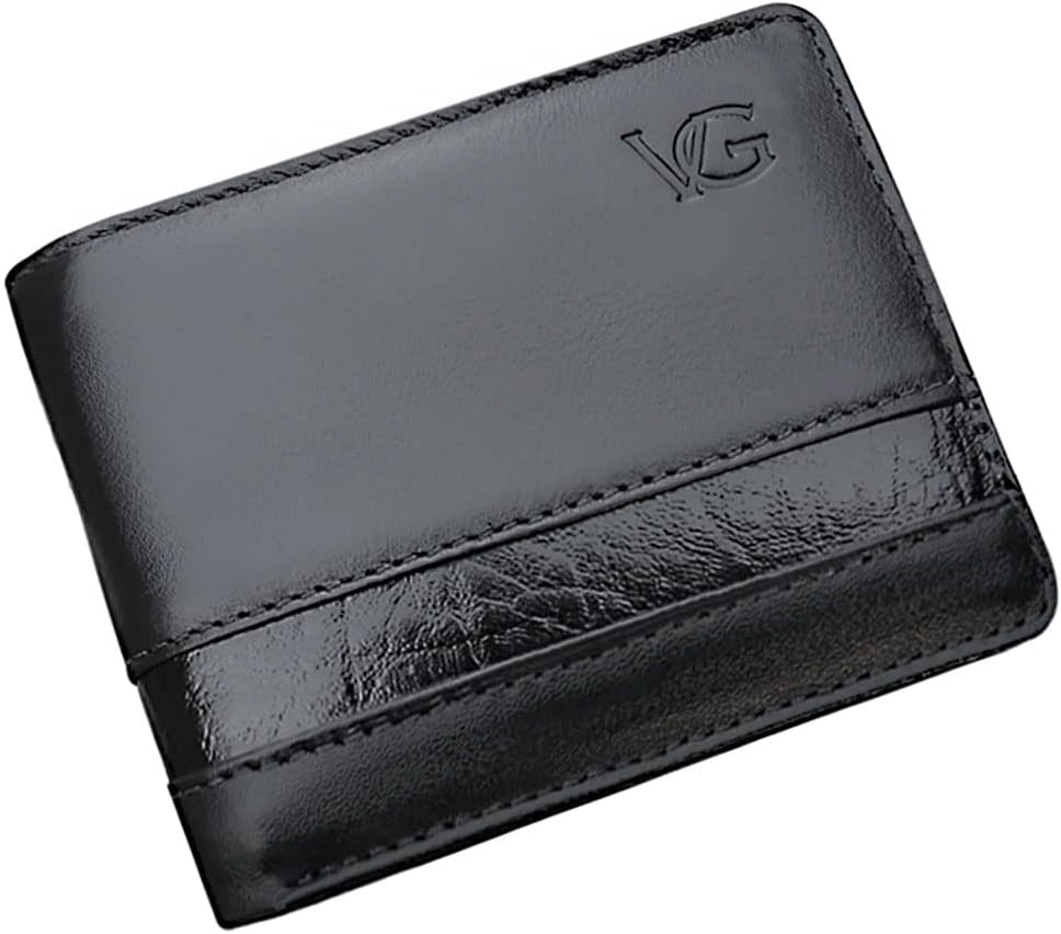 Carteira masculina de Couro Legítimo moderna Vastigriff 2140 (Preta)