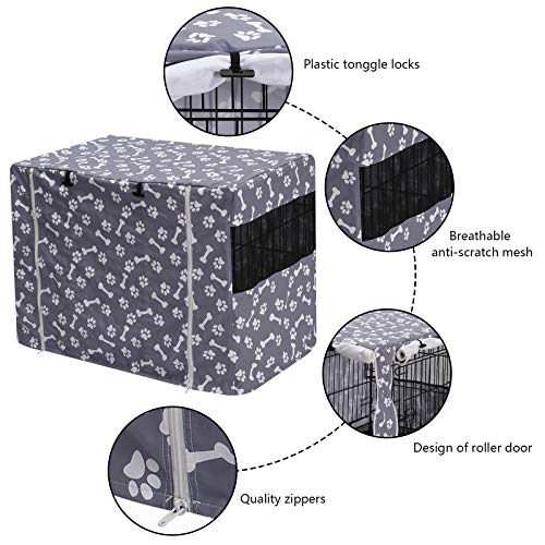 Pethiy Dog Crate Cover Durable Polyester Pet Kennel Cover Universal Fit for Wire Dog Crate - Fits Most 42 inch Dog… - Image 4