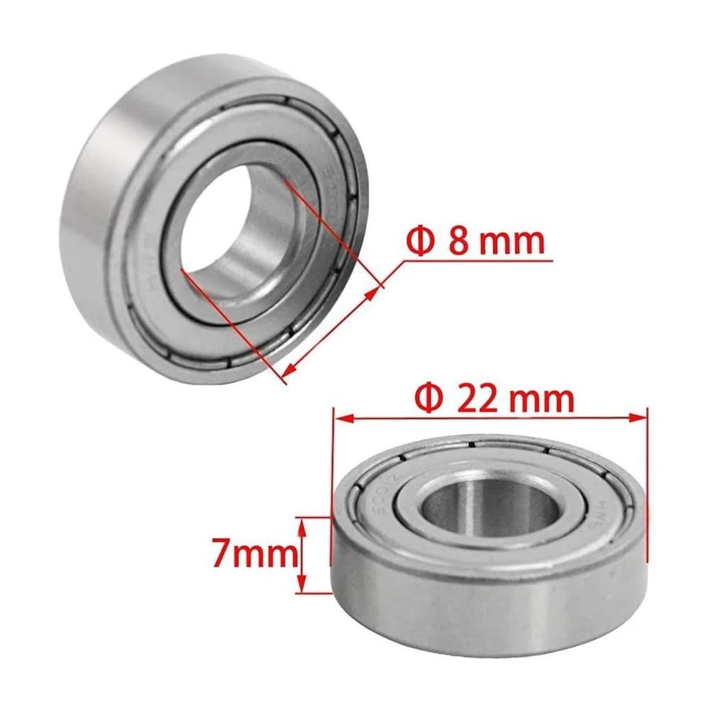 Rodamientos de Bolas Ranura Profunda Acero al Carbono 608ZZ for Patines Longboard y Ruedas. Miniatura sin fricción(100pcs)