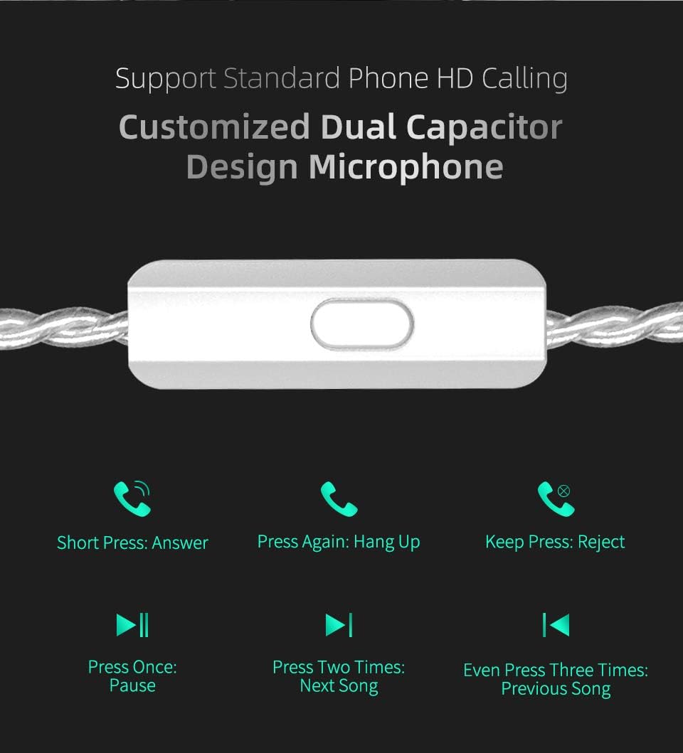 KZ ZST X in-Ear Monitors, Upgraded Dynamic Hybrid Dual Driver ZSTX Earphones, HiFi Stereo IEM Wired Earbuds/Headphones with Detachable Cable for Musician Audiophile (with Mic, Black)