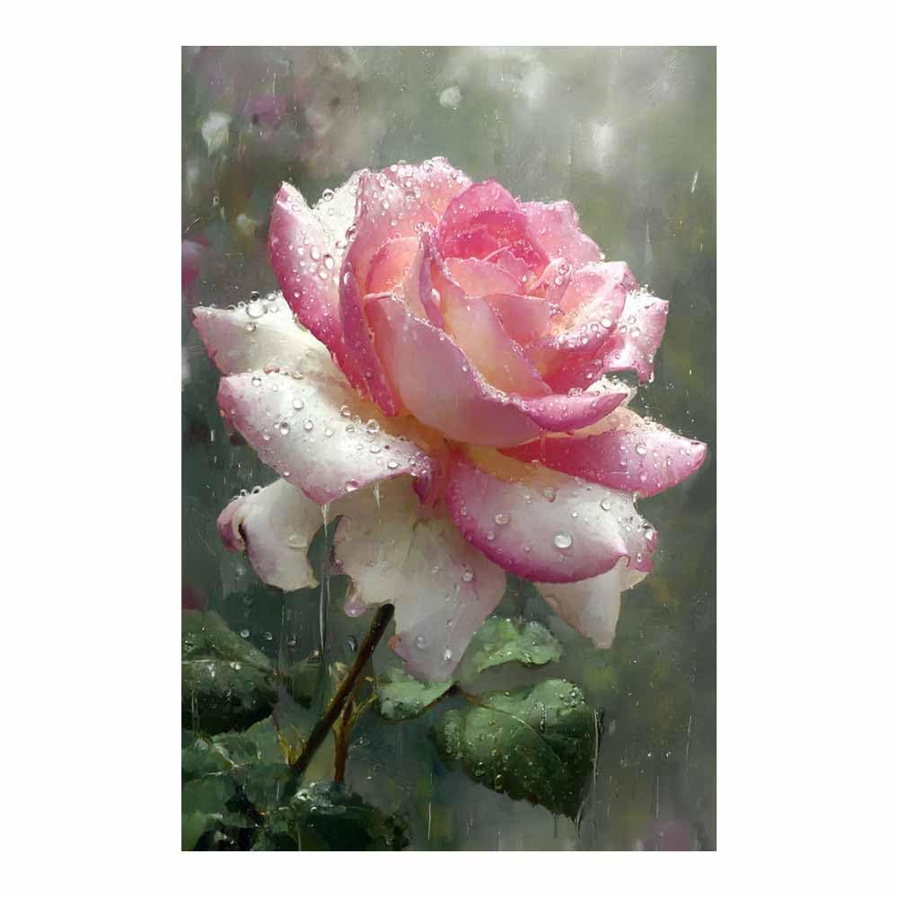 Xeniou Multicolor Flowers Wall Art Watercolor Pink Ros Canvas Wall Art, For Bedroom Office Home Decorations(Multicolor)-80X120cm Unframed